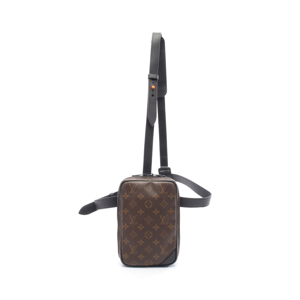 Louis Vuitton Utility Side Bag Waist Leather Monogram Solar Ray Brown Black
